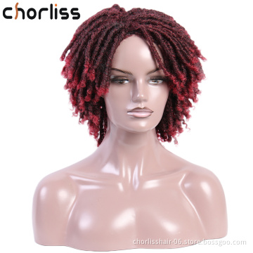 Hot Selling Cheap Bug African Short Dreadlocks Wig Faux Locs Hair Braided Wigs For Black Women Synthetic Hair Wigs